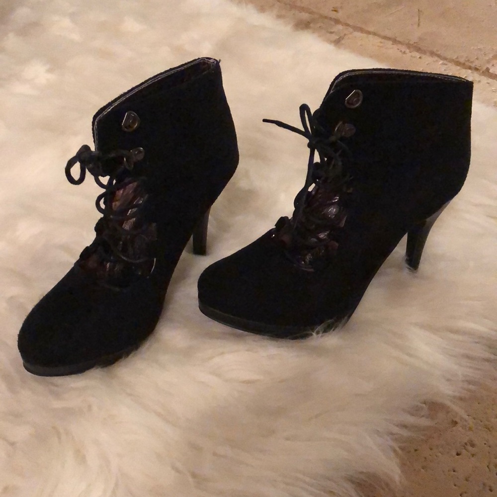 Black high hills booties